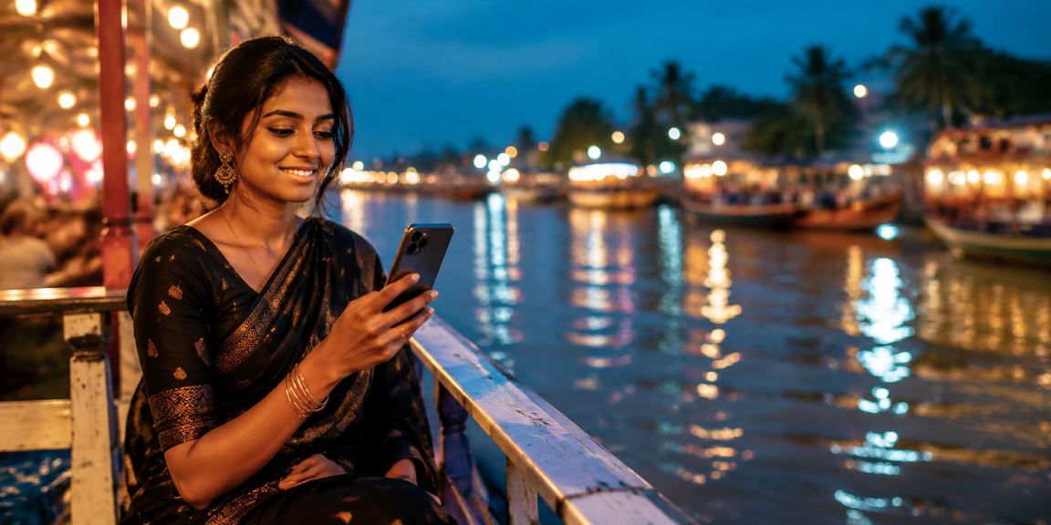 সুন্দরবনের রাতের বাজারের আলোয় ff66 লাইভ ক্যাসিনো উপভোগরত খেলোয়াড়